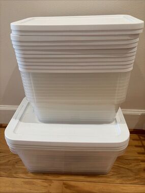 FINAL MARKDOWN! Target White Stackable Clear Plastic Storage Bin with Lid set